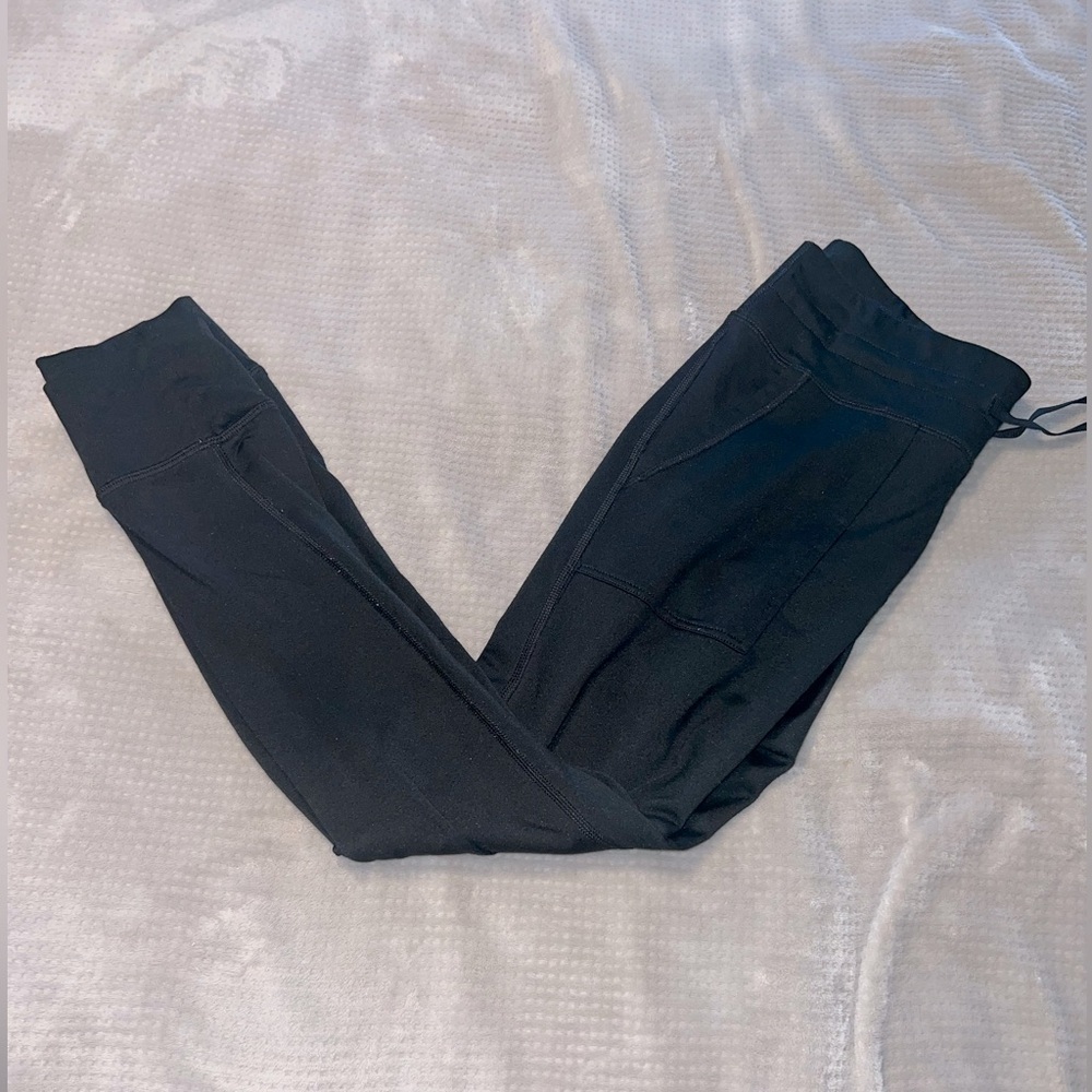 Women's Aerie Black Tie-Waist Leggings with Pockets – Size Small